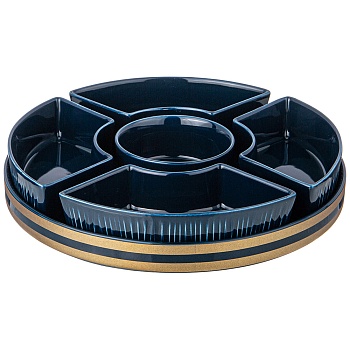 МЕНАЖНИЦА LEFARD "HERBAL" 5 СЕКЦИИ НА ПОДСТАВКЕ СИНЯЯ (КОР=10ШТ.)