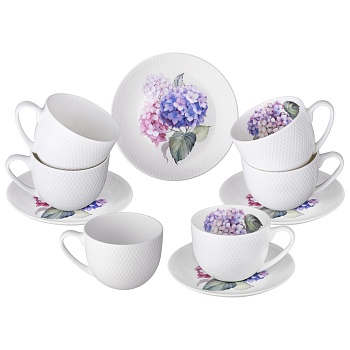 ЧАЙНЫЙ НАБОР LEFARD "HORTENSIA" НА 4 ПЕР. 8 ПР. 330 МЛ (КОР=6НАБ.)