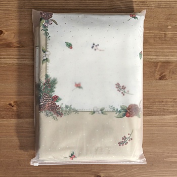 СКАТЕРТЬ КРУГЛАЯ "CELEBRATION" 220СМ ,БЕЖЕВЫЙ, 100% ХЛОПОК,ТВИЛ,ПРОПИТКА