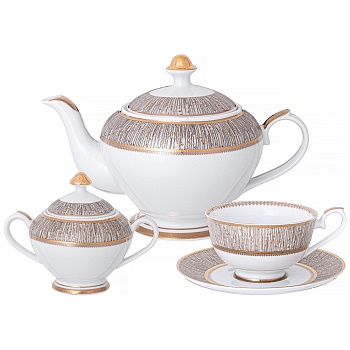 ЧАЙНЫЙ СЕРВИЗ LEFARD "МГНОВЕНИЕ" HА 6 ПЕР. 14 ПР. 1300/250/270 МЛ (КОР=1НАБ.)