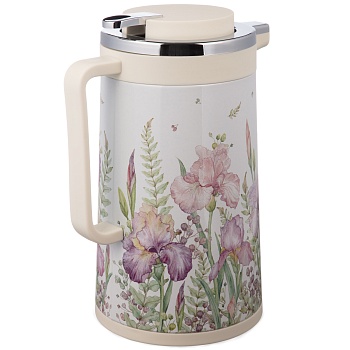 ТЕРМОС СО СТЕКЛЯННОЙ КОЛБОЙ, 950 МЛ, КРЫШКА С КЛАПАНОМ, СЕРИЯ "IRISES", СОХРАНЯЕТ ТЕМП-РУ ДО 24Ч