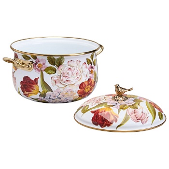 КАСТРЮЛЯ LEFARD ЭМАЛИРОВАННАЯ С КРЫШКОЙ, СЕРИЯ ФЛАНДРИЯ, 2,8Л, ДИА.18СМ