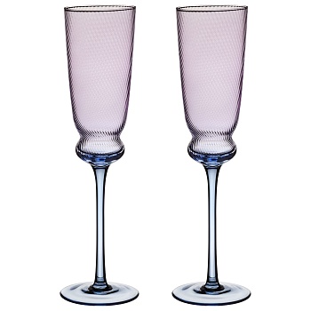 НАБОР БОКАЛОВ ДЛЯ ШАМПАНСКОГО "TWIST & SHINE" PURPLE, 2 ШТ/210 МЛ
