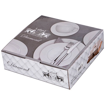 МЕНАЖНИЦА 4 СЕКЦИИ НА ДЕРЕВ.ПОДСТАВКЕ LEFARD "ДИАМАНД" 17*17*5 СМ (КОР=24НАБ.)