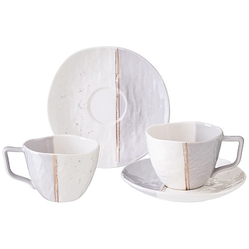 ЧАЙНЫЙ НАБОР LEFARD "GREY" НА 2 ПЕР. 4 ПР. 220 МЛ (КОР=12НАБ.)