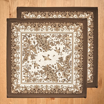 НАБОР САЛФЕТОК ИЗ 2-Х ШТ "RICH GARDEN",40Х40СМ, 100% ХЛОПОК ,БЕЖЕВЫЙ ,ТВИЛ,