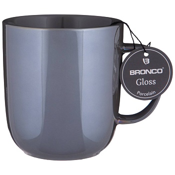 КРУЖКА BRONCO "GLOSS" 400 МЛ СЕРАЯ (МАЛ=4ШТ/КОР=24ШТ.)