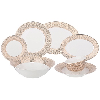 СТОЛОВЫЙ СЕРВИЗ LEFARD "RADIAL GOLD" НА 6 ПЕР. 23 ПР. (КОР=1НАБ.)