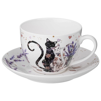ЧАЙНЫЙ НАБОР LEFARD "ЛАВАНДОВЫЕ КОТЫ" НА 2 ПЕР. 4 ПР.  275 МЛ (КОР=16НАБ.)