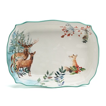 БЛЮДО ПРЯМОУГОЛЬНОЕ LEFARD "ЛЕСНАЯ СКАЗКА" 32,5*24,5*6,5 СМ (КОР=6ШТ.)