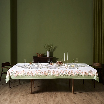 СКАТЕРТЬ "SENSE" 175Х400СМ ,ЗЕЛЕНЫЙ,100% ХЛОПОК ,ТВИЛ