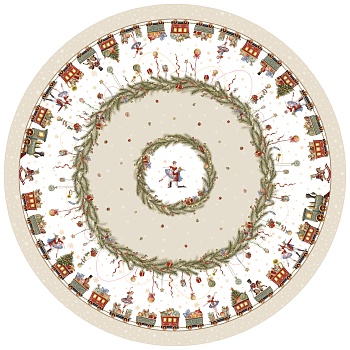 СКАТЕРТЬ  D145 CM КРУГЛАЯ, "ЩЕЛКУНЧИК" ЦВЕТ: БЕЖЕВЫЙ, TM LEFARD, ПОЛИЭСТЕР 100% (КОР=32ШТ.)