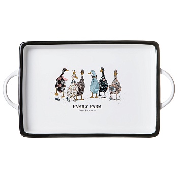 БЛЮДО С РУЧКАМИ LEFARD "FAMILY FARM" ПРЯМОУГ. 35,5*20*4 СМ 1000 МЛ (КОР=12ШТ.)