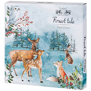 ТАРЕЛКА ЗАКУСОЧНАЯ LEFARD "ЛЕСНАЯ СКАЗКА" ОЛЕНИ 20,5 СМ (КОР=24ШТ.)