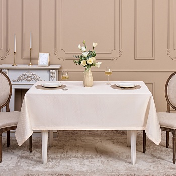 СКАТЕРТЬ 145Х220СМ ШАМПАНЬ ЕВРОУГОЛОК 100% ПОЛИЭСТЕР