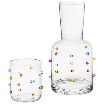 ГРАФИН С КРЫШКОЙ-СТАКАНОМ "COLORS" 750/290 МЛ