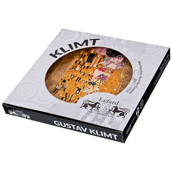 ТАРЕЛКА КВАДРАТНАЯ LEFARD "ПОЦЕЛУЙ" (Г. КЛИМТ) 26 СМ ЗОЛОТОЙ (КОР=24ШТ.)