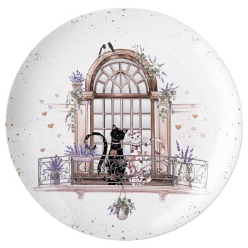 НАБОР ТАРЕЛОК ОБЕДЕННЫХ LEFARD "ЛАВАНДОВЫЕ КОТЫ"  2 ШТ. 25,5*2,5 СМ (КОР=12НАБ.)