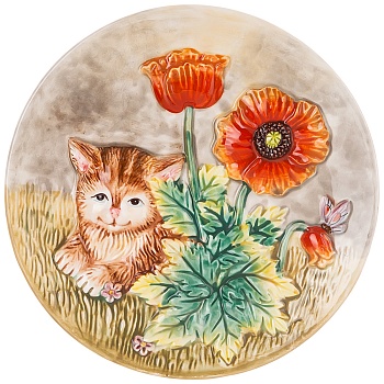 ТАРЕЛКА ДЕКОРАТИВНАЯ LEFARD "КОТЕНОК И МАКИ" 20,5*2,5 СМ (КОР=24ШТ.)