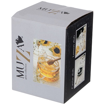 БАНКА ДЛЯ МЕДА С ПАЛОЧКОЙ 280 МЛ. ДИА=11,5 СМ. В=14 СМ. КОЛЛЕКЦИЯ "MUZA" (КОР=8ШТ.)