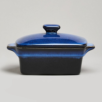 ФОРМА ДЛЯ ЗАПЕКАНИЯ С КРЫШКОЙ / МАСЛЕНКА REACTIVE BLUE 16,5*10*5/9 СМ 250 МЛ