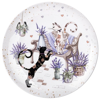 НАБОР ТАРЕЛОК ЗАКУСОЧНЫХ LEFARD "ЛАВАНДОВЫЕ КОТЫ" 2 ШТ. 20,5*2 СМ (КОР=18НАБ.)