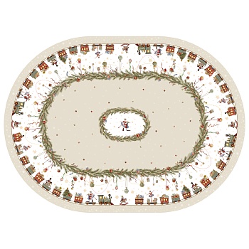 СКАТЕРТЬ  160Х220 CM ОВАЛЬНАЯ, "ЩЕЛКУНЧИК" ЦВЕТ: БЕЖЕВЫЙ, TM LEFARD, ПОЛИЭСТЕР 100% (КОР=20ШТ.)