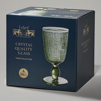 НАБОР БОКАЛОВ "TEMPO" GREEN 4 ШТ./280 МЛ
