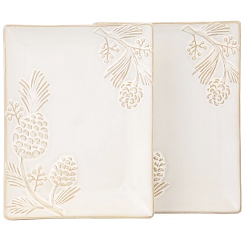 НАБОР БЛЮД СЕРВИРОВОЧНЫХ КОЛЛЕКЦИЯ "PINE CONES", 2 ШТ. / 20,2*16*2 СМ