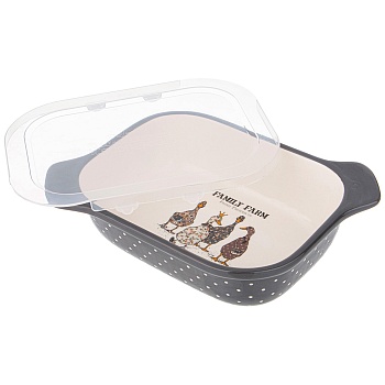 ФОРМА ДЛЯ ЗАПЕКАНИЯ "FAMILY FARM" С ПЛАСТИКОВОЙ КРЫШКОЙ 25,5*19*6,5 СМ