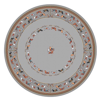 СКАТЕРТЬ КРУГЛАЯ  "PASSAGE" ,D220СМ, 100% ХЛОПОК,ТВИЛ C ПРОПИТКОЙ, СЕРЫЙ