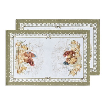 НАБОР ПОЛОТЕНЕЦ 2 ШТ "ЗОЛОТАЯ КУРОЧКА" 40Х60СМ, 100% ХЛОПОК, ТВИЛ