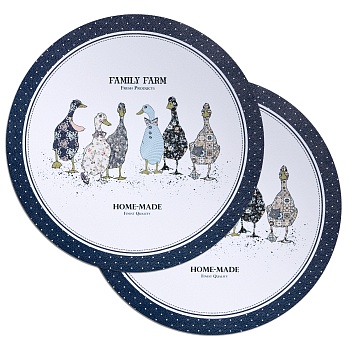 НАБОР ПОДСТАНОВОЧНЫХ САЛФЕТОК "FAMILY FARM" ИЗ 2 ШТ., ДИАМЕТР=38 СМ