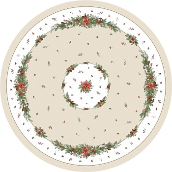 СКАТЕРТЬ  D185 CM КРУГЛАЯ, "CELEBRATION", ЦВЕТ: БЕЖЕВЫЙ, TM LEFARD, ПОЛИЭСТЕР 100% (КОР=22ШТ.)