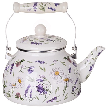 ЧАЙНИК AGNESS ЭМАЛИРОВАННЫЙ СЕРИЯ "FLOWER STORY", 2,6 Л