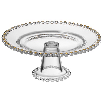 БЛЮДО СЕРВИРОВОЧНОЕ "GOLDEN CHARM" НА НОЖКЕ, 20*8 СМ