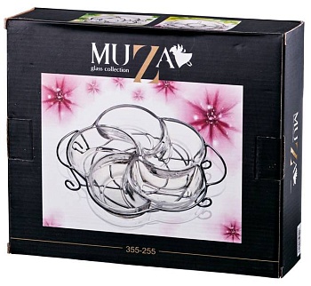 МЕНАЖНИЦА 5-ТИ СЕКЦИОННАЯ 28*23*6 СМ. НА МЕТАЛ.ПОДСТАВКЕ. КОЛЛЕКЦИЯ "MUZA" (КОР=6ШТ.)