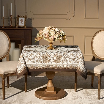 СКАТЕРТЬ "RICH GARDEN" 110Х140СМ ,БЕЛЫЙ ,100% ХЛОПОК ,ТВИЛ С ПРОПИТКОЙ