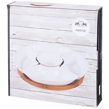 МЕНАЖНИЦА 5 СЕКЦИЙ LEFARD "NATIVE" 28 СМ НА ДЕРЕВ. ПОДСТАВКЕ (КОР=8ШТ.)