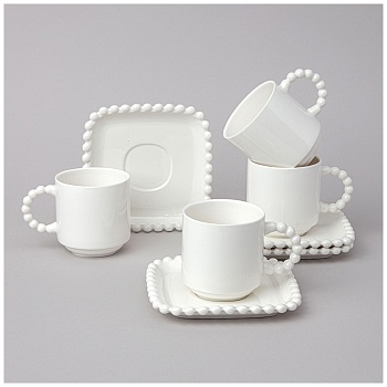 ЧАЙНЫЙ НАБОР LEFARD "PEARL" НА 4 ПЕР. 8 ПР. 7,5*10,5*8 СМ 220 МЛ (КОР=8НАБ.)