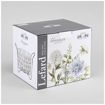 НАБОР САЛАТНИКОВ LEFARD "GRASSES"  НА МЕТАЛЛ. ПОДСТАВКЕ 4 ШТ. 16*5,7 СМ 700 МЛ (КОР=6НАБ.)
