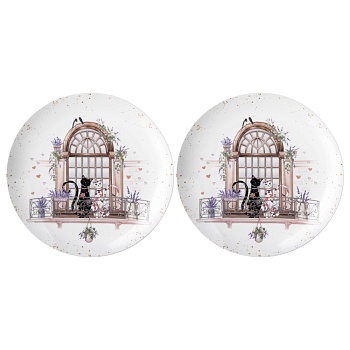 НАБОР ТАРЕЛОК ОБЕДЕННЫХ LEFARD "ЛАВАНДОВЫЕ КОТЫ"  2 ШТ. 25,5*2,5 СМ (КОР=12НАБ.)