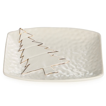 БЛЮДО СЕРВИРОВОЧНОЕ "НОВОГОДНЕЕ" 19,1*15,6*2,8 СМ