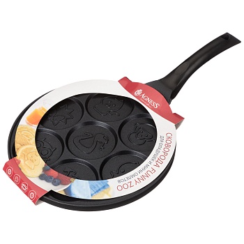 СКОВОРОДА AGNESS "FUNNY ZOO" С АНТИПРИГАР.ПОКРЫТИЕМ ДИАМЕТР=26.5 СМ.НА 7 ПОРЦИЙ (КОР=6ШТ.)