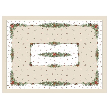 СКАТЕРТЬ 110Х140 CM ПРЯМОУГОЛЬНАЯ, "CELEBRATION", ЦВЕТ: БЕЖЕВЫЙ, TM LEFARD, ПОЛИЭСТЕР 100% (КОР=34ШТ