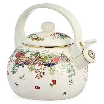 ЧАЙНИК AGNESS ЭМАЛИРОВАННЫЙ СО СВИСТКОМ СЕРИЯ "CELEBRATION", 2,2Л, ИНДУКЦИОННОЕ ДНО