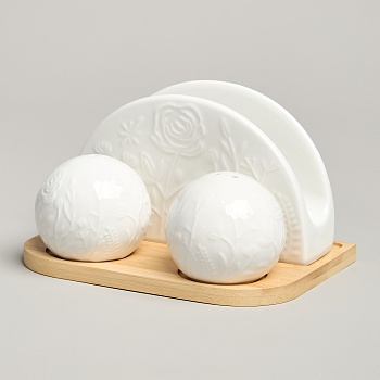 НАБОР ДЛЯ СПЕЦИЙ LEFARD "MEADOW" 3 ПР. НА ДЕР.ПОДСТАВКЕ 15,5*11*9 СМ