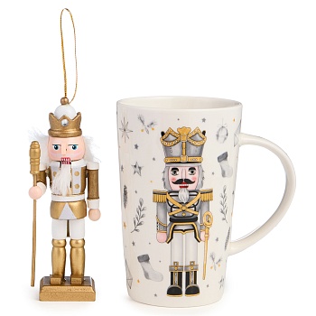 НАБОР ПОДАРОЧНЫЙ LEFARD "ЩЕЛКУНЧИК" (КРУЖКА 385 МЛ В КОМПЛЕКТЕ С ЁЛОЧНОЙ ИГРУШКОЙ)