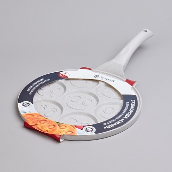 СКОВОРОДА AGNESS "СМАЙЛ"ДЛЯ ОЛАДИЙ С АНТИПРИГАР.ПОКРЫТИЕМ ДИАМЕТР=26.5 СМ.(КОР=6ШТ)