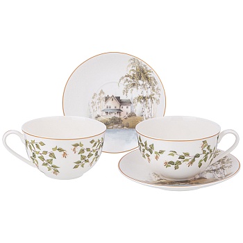 ЧАЙНЫЙ НАБОР LEFARD "БЕРЕЗКИ" НА 2 ПЕР. 4 ПР. 300 МЛ (КОР=12НАБ.)